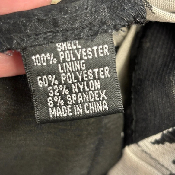 Adrianna Papell MIDI Dress Stripe Tiered Square Neck 6 Black White - Picture 6 of 9